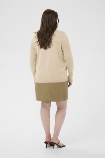 Kaffe Curve Lizzy Long Sleeve Pullover Feather Grey Melange - Pletené svetry - 