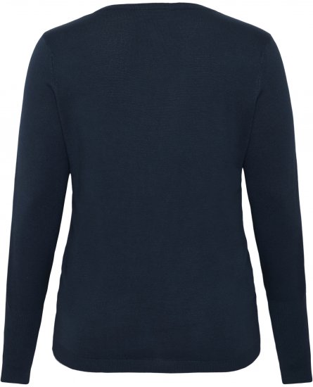 Kaffe Curve Lizzy Long Sleeve Pullover Midnight Marine - Pletené svetry - 