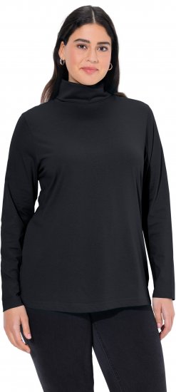 Ulla Popken Basic Long Sleeve Slim Fit Turtleneck Black - Mikiny & mikiny s kapucí - 