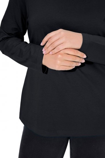 Ulla Popken Basic Long Sleeve Slim Fit Turtleneck Black - Mikiny & mikiny s kapucí - Pohodlné mikiny, hoodie a pleteniny