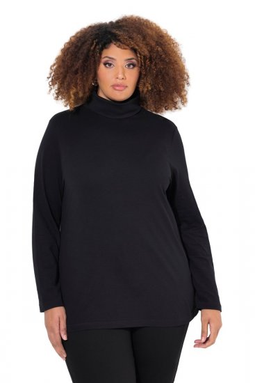 Ulla Popken Basic Long Sleeve Slim Fit Turtleneck Black - Mikiny & mikiny s kapucí - Pohodlné mikiny, hoodie a pleteniny