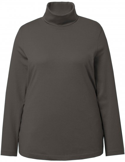 Ulla Popken Basic Long Sleeve Slim Fit Turtleneck Graphite Grey - Mikiny & mikiny s kapucí - 