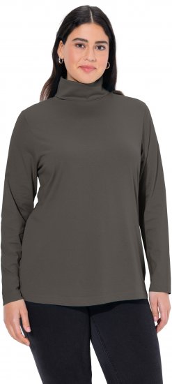 Ulla Popken Basic Long Sleeve Slim Fit Turtleneck Graphite Grey - Mikiny & mikiny s kapucí - 