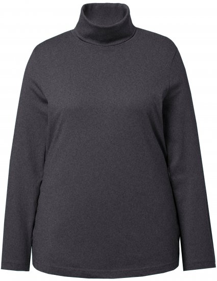 Ulla Popken Basic Long Sleeve Slim Fit Turtleneck Charcoal Grey Melange - Mikiny & mikiny s kapucí - 
