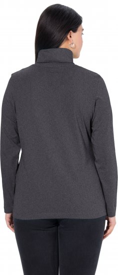Ulla Popken Basic Long Sleeve Slim Fit Turtleneck Charcoal Grey Melange - Mikiny & mikiny s kapucí - 