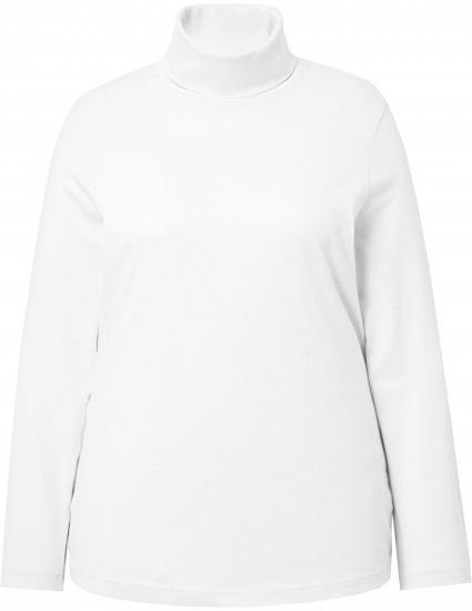 Ulla Popken Basic Long Sleeve Slim Fit Turtleneck Off-White - Mikiny & mikiny s kapucí - 