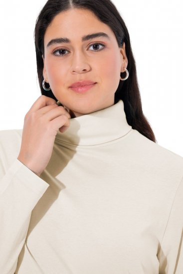 Ulla Popken Basic Long Sleeve Slim Fit Turtleneck Natural - Mikiny & mikiny s kapucí - Pohodlné mikiny, hoodie a pleteniny