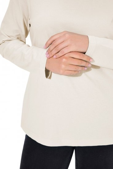 Ulla Popken Basic Long Sleeve Slim Fit Turtleneck Natural - Mikiny & mikiny s kapucí - Pohodlné mikiny, hoodie a pleteniny