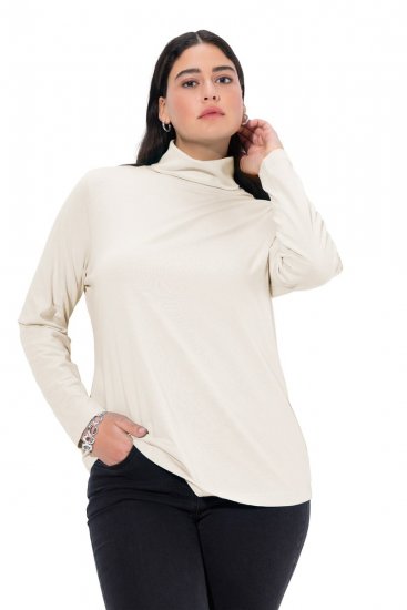 Ulla Popken Basic Long Sleeve Slim Fit Turtleneck Natural - Mikiny & mikiny s kapucí - Pohodlné mikiny, hoodie a pleteniny