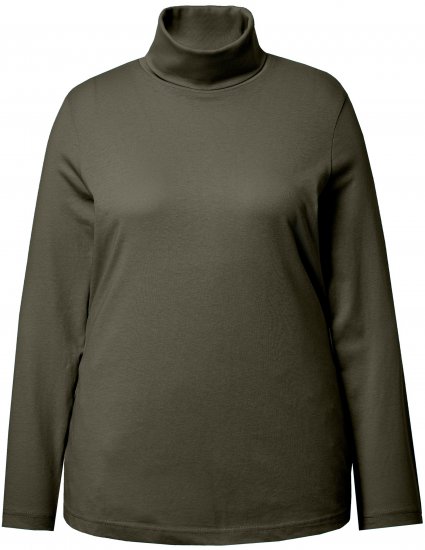 Ulla Popken Basic Long Sleeve Slim Fit Turtleneck Olive - Mikiny & mikiny s kapucí - 