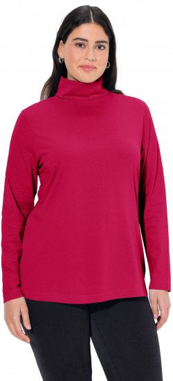Ulla Popken Basic Long Sleeve Slim Fit Turtleneck Red - Mikiny & mikiny s kapucí - 