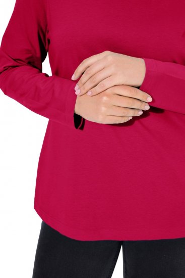 Ulla Popken Basic Long Sleeve Slim Fit Turtleneck Red - Mikiny & mikiny s kapucí - Pohodlné mikiny, hoodie a pleteniny