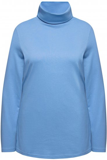 Ulla Popken Basic Long Sleeve Slim Fit Turtleneck Light Cornflower - Mikiny & mikiny s kapucí - 