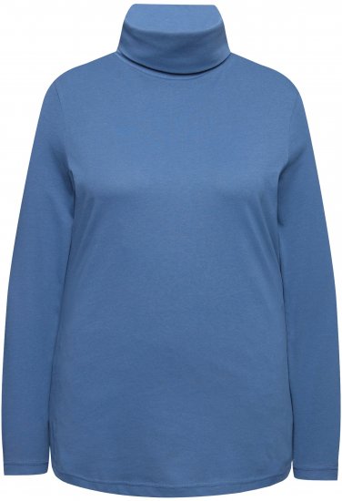 Ulla Popken Basic Long Sleeve Slim Fit Turtleneck Ink Blue - Mikiny & mikiny s kapucí - 