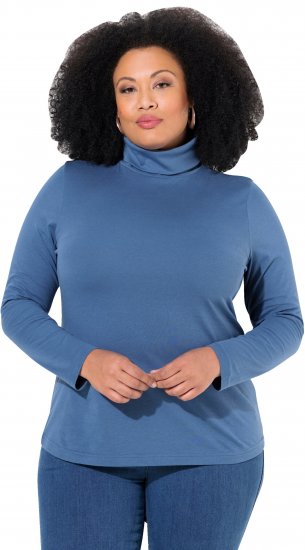 Ulla Popken Basic Long Sleeve Slim Fit Turtleneck Ink Blue - Mikiny & mikiny s kapucí - 
