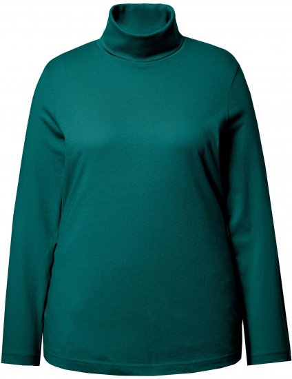 Ulla Popken Basic Long Sleeve Slim Fit Turtleneck Teal Green - Mikiny & mikiny s kapucí - 