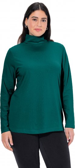 Ulla Popken Basic Long Sleeve Slim Fit Turtleneck Teal Green - Mikiny & mikiny s kapucí - 