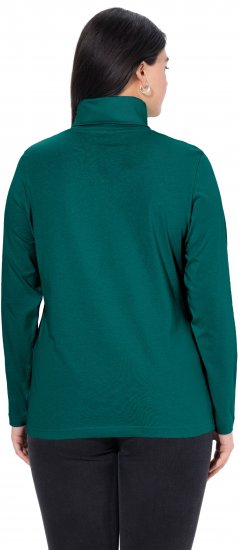 Ulla Popken Basic Long Sleeve Slim Fit Turtleneck Teal Green - Mikiny & mikiny s kapucí - 