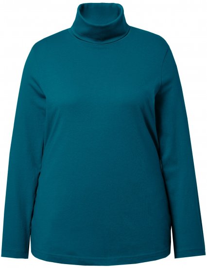 Ulla Popken Basic Long Sleeve Slim Fit Turtleneck Cerulean - Mikiny & mikiny s kapucí - 