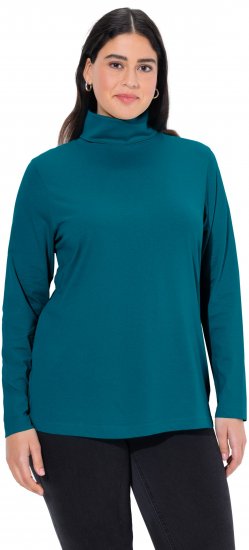Ulla Popken Basic Long Sleeve Slim Fit Turtleneck Cerulean - Mikiny & mikiny s kapucí - 