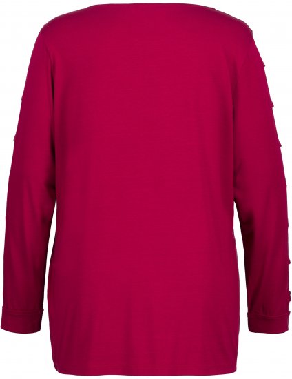Ulla Popken Rhinestone Accent Statement Cutout Sleeve Stretch Knit Top Wine Red - Potištěná trička pro ženy - 