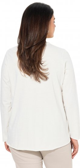 Ulla Popken Star Long Sleeve Graphic Tee Off-White - Potištěná trička pro ženy - 