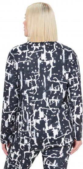 Ulla Popken Quick Drying Abstract Print Tee Black - Potištěná trička pro ženy - 