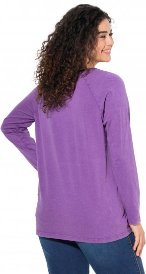 Ulla Popken Dream Rhinestone Lettering Long Sleeve Tee Light Plum - Potištěná trička pro ženy - 