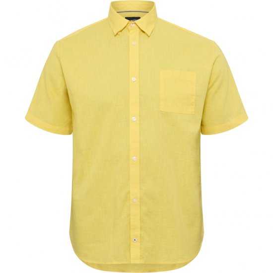 North Latitude Shirt Linen Cotton Short Sleeve Yellow - Košile - Košile 2XL-10XL