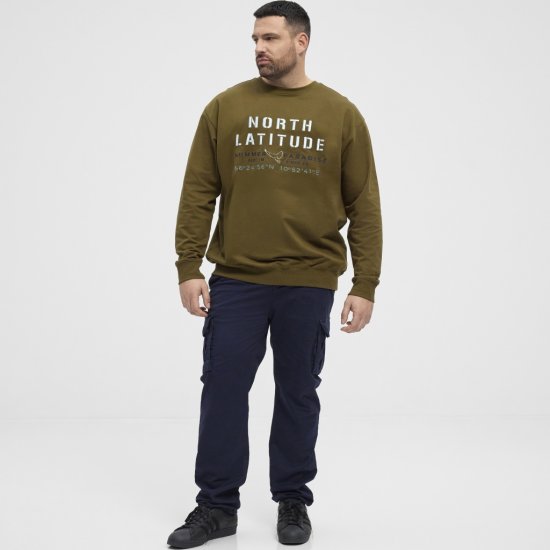 North Latitude Sweatshirt Army Green TALL - PÁNSKÉ OBLEČENÍ MT-6XLT - TALL-velikosti
