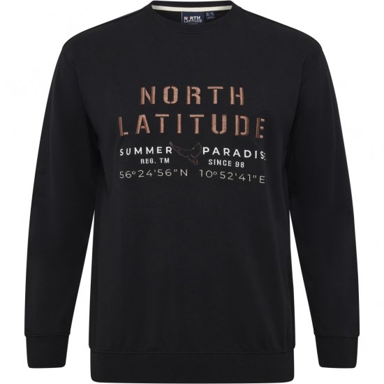 North Latitude Sweatshirt Black TALL - PÁNSKÉ OBLEČENÍ MT-6XLT - TALL-velikosti