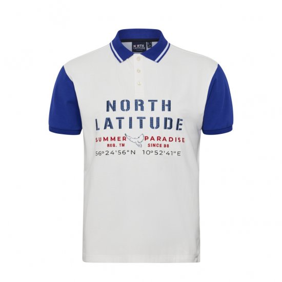 North Latitude Polo Short Sleeve Blue And White TALL - TALL-velikosti - TALL-velikosti