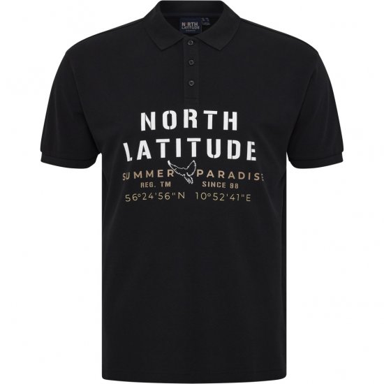 North Latitude Polo Pique Short Sleeve Black - Polokošile - Polokošile 2XL-8XL - Trička s límečkem 2XL-8XL