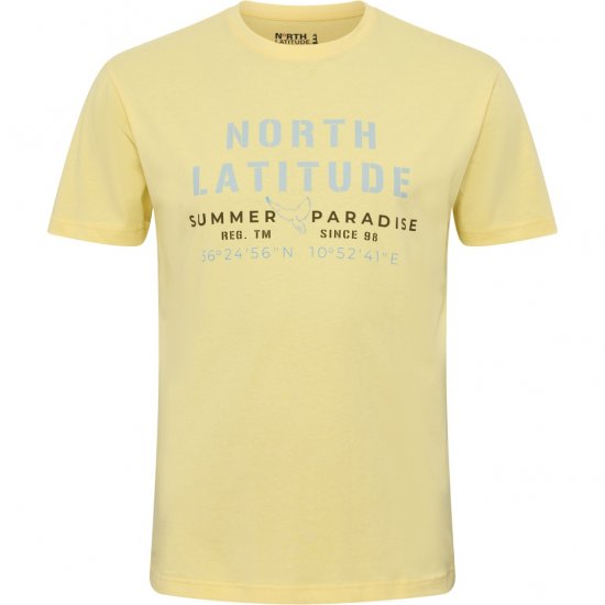 North Latitude T-Shirt Printed Short Sleeve Yellow - Trička - Trička nadměrné velikosti - 2XL-14XL