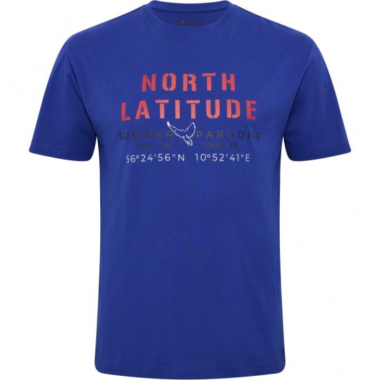 North Latitude T-shirt Printed Short Sleeve Blue - Trička - Trička nadměrné velikosti - 2XL-14XL