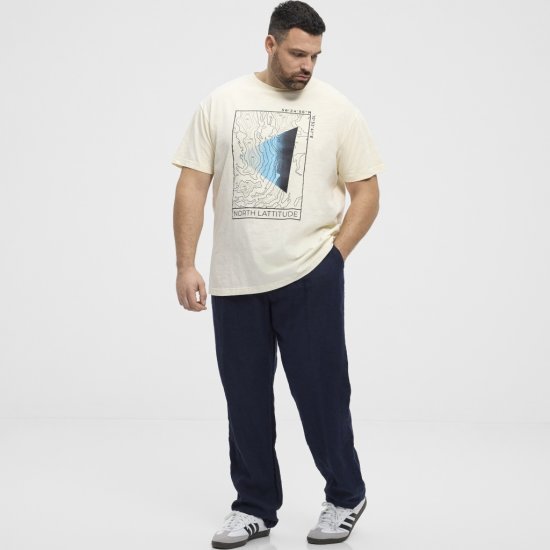 North Latitude T-shirt Printed Short Sleeve Off-White - Trička - Trička nadměrné velikosti - 2XL-14XL