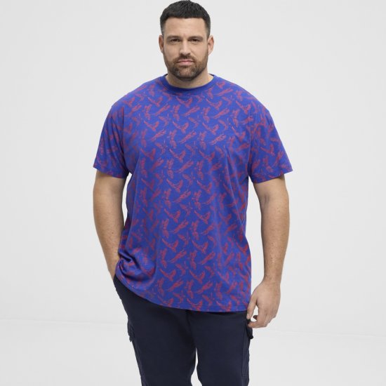 North Latitude T-Shirt Printed Allover Blue - Trička - Trička nadměrné velikosti - 2XL-14XL