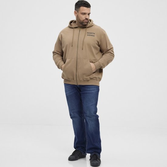 North Latitude Hoodie with Zipper Dark Sand TALL - TALL mikiny - 