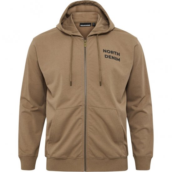 North Latitude Hoodie with Zipper Dark Sand TALL - TALL-velikosti - TALL-velikosti