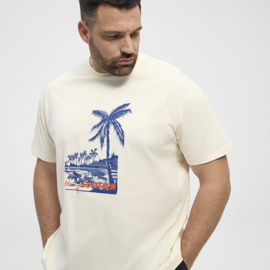 North Latitude T-Shirt Printed Off-White - Trička - Trička nadměrné velikosti - 2XL-14XL