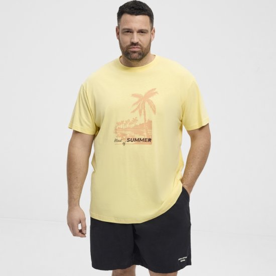 North Latitude T-Shirt Printed Yellow - Trička - Trička nadměrné velikosti - 2XL-14XL