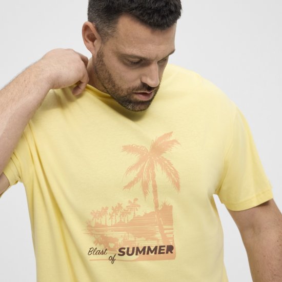 North Latitude T-Shirt Printed Yellow - Trička - Trička nadměrné velikosti - 2XL-14XL
