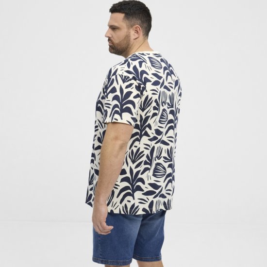 North Latitude T-shirt Allover Printed Navy - Trička - Trička nadměrné velikosti - 2XL-14XL