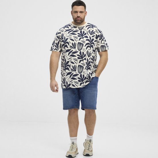 North Latitude T-shirt Allover Printed Navy - Trička - Trička nadměrné velikosti - 2XL-14XL