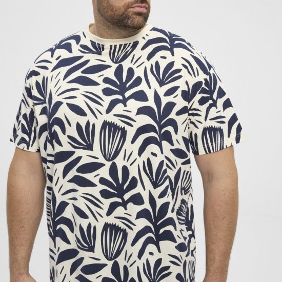North Latitude T-shirt Allover Printed Navy - Trička - Trička nadměrné velikosti - 2XL-14XL
