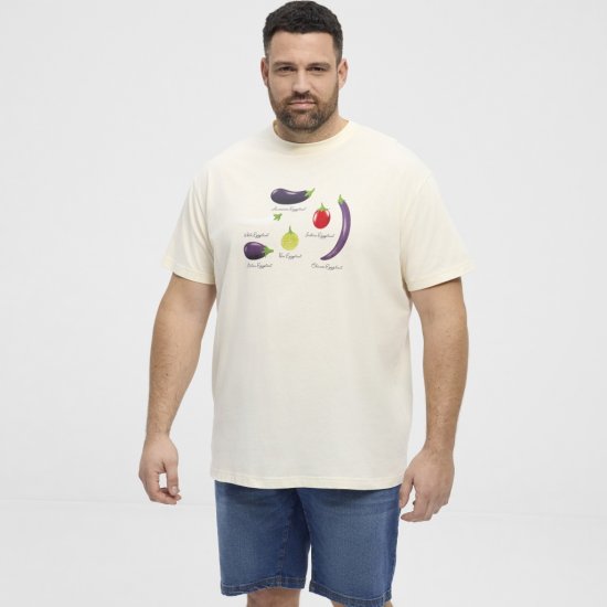 North Latitude T-Shirt Eggplant Off-White - Trička - Trička nadměrné velikosti - 2XL-14XL