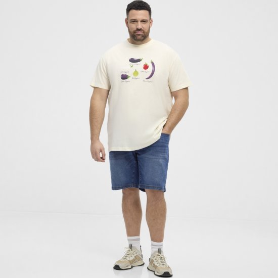 North Latitude T-Shirt Eggplant Off-White - Trička - Trička nadměrné velikosti - 2XL-14XL