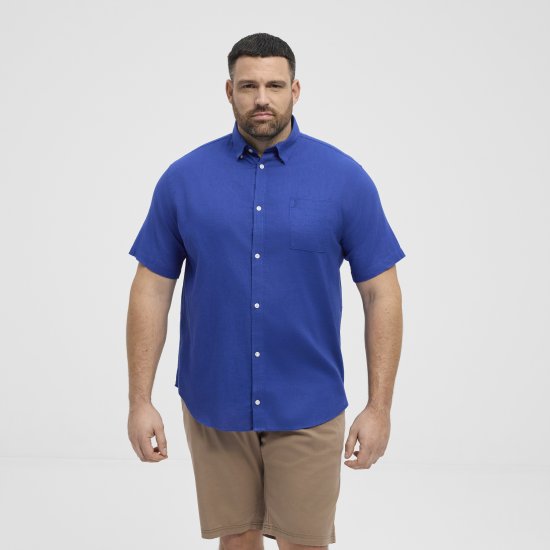 North Latitude Shirt Short Sleeve TALL Blue - PÁNSKÉ OBLEČENÍ MT-6XLT - TALL-velikosti