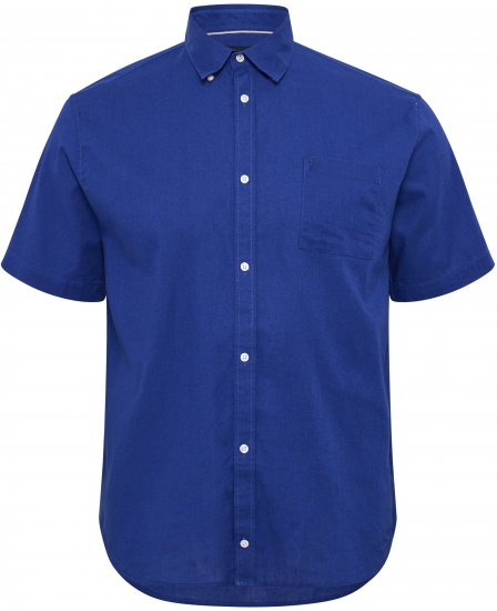 North Latitude Shirt Linen Cotton Short Sleeve Blue - Košile - Košile 2XL-10XL