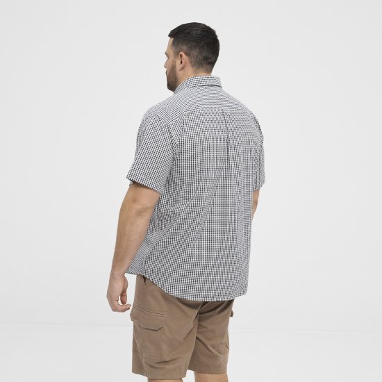 North Latitude Shirt Short Sleeve Checked Grey - Košile - Košile 2XL-10XL